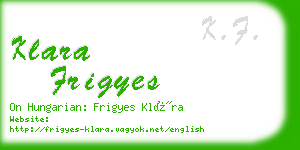 klara frigyes business card